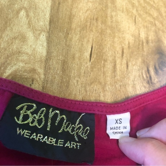 Bob Mackie Wearable Art Chinese Dragon Embroidered Womens XS Fuchsia Stretch - Picture 6 of 8